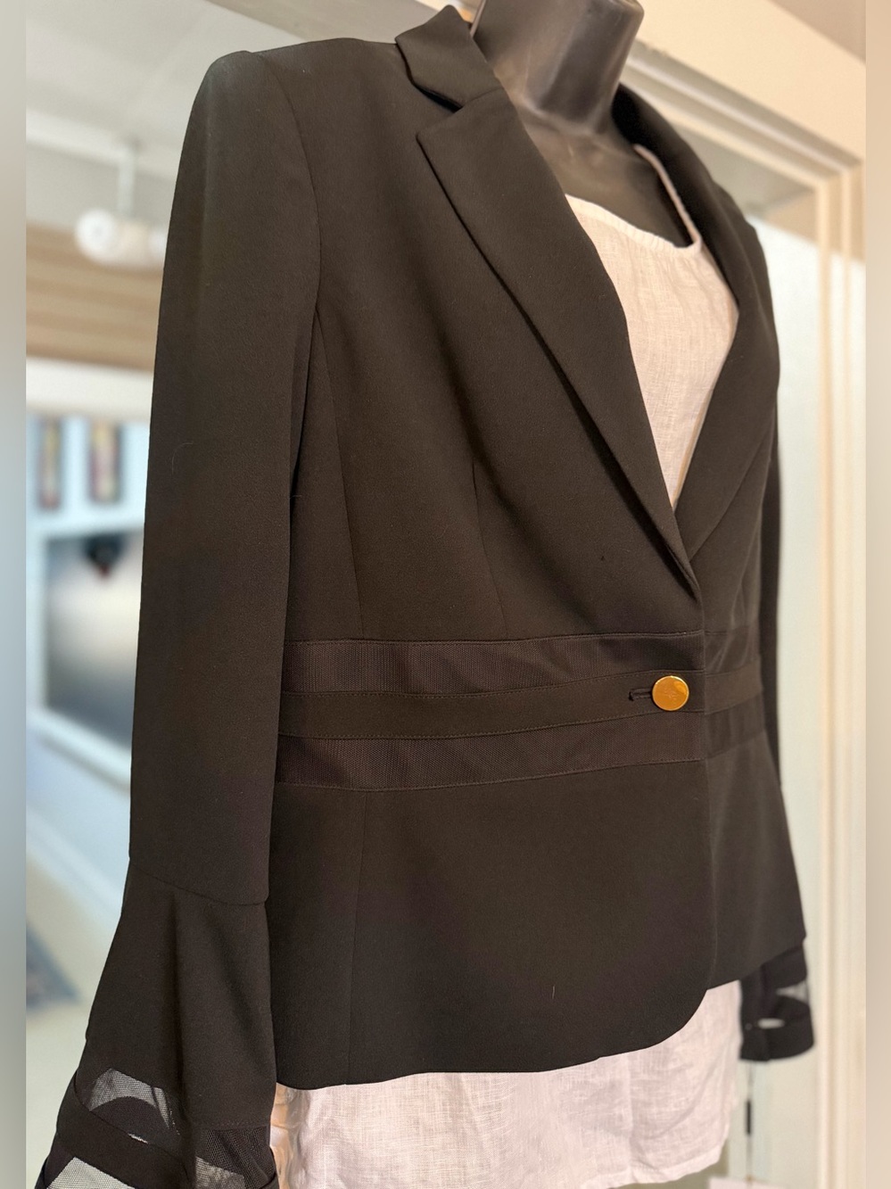 Calvin Klein Black Blazer with Gold Button Detail